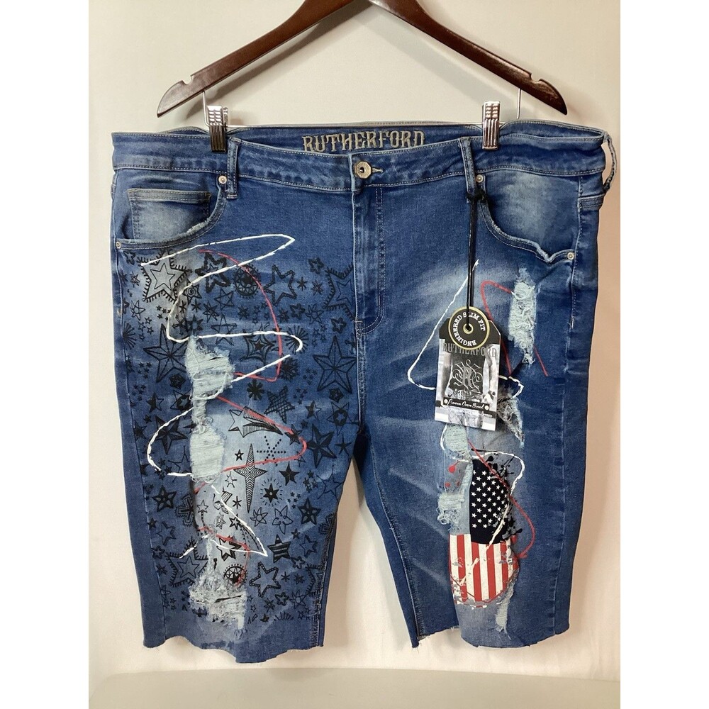 Rutherford Men’s Engineered Slim Fit Jean Shorts‎ Size 42